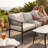 The Rope Armrest Lounge Conversation Sets With Ample Space Loveseat & Marble Tempered Glass Coffee Table(2 PCS)