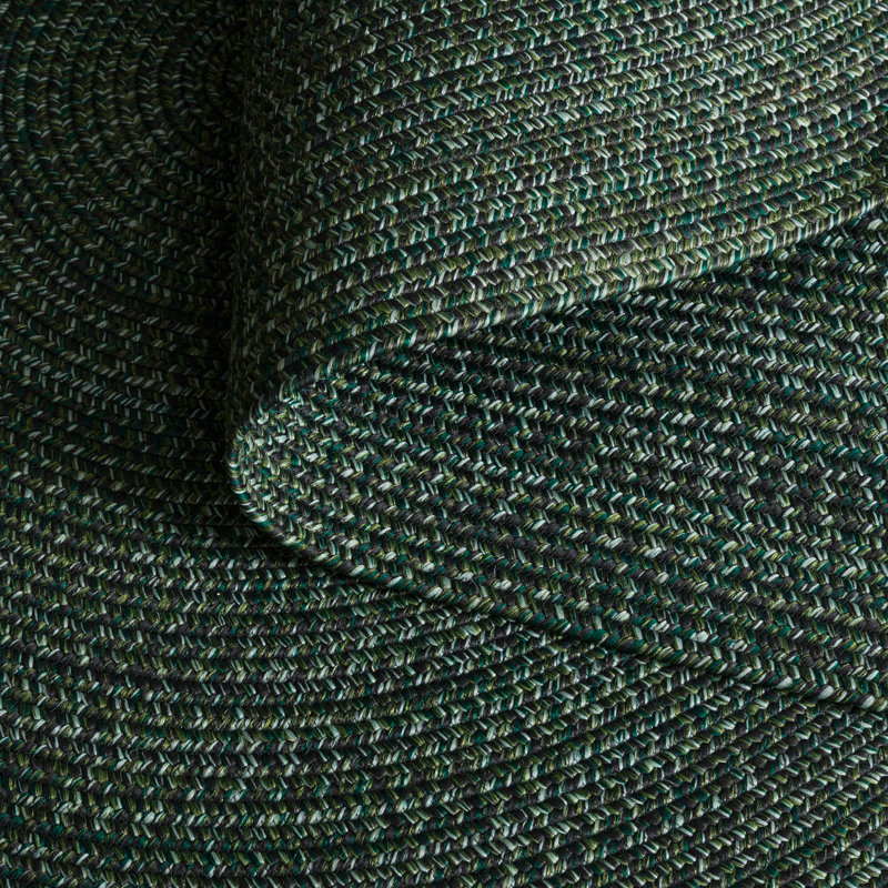 Braided Hand Loomed Performance Solid Color Indoor Indoor/Outdoor Area Rug, Oval 5' x 8'