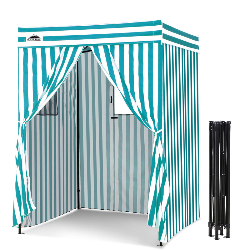 Auvent escamotable Flex Compact 5x5, Bleu sarcelle / blanc