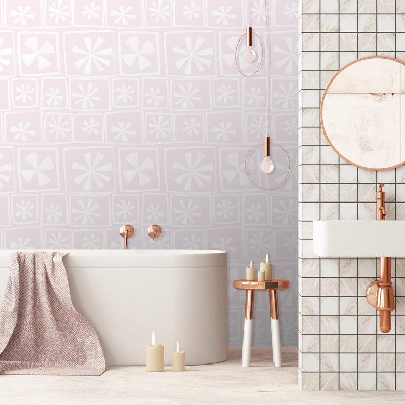 Susan Hable Floral Wallpaper Roll, Soft Pink