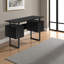 Annabelle 2-Cabinet Black Finish Computer Desk With Metal Leg, 29.78" H X 47.56" W X 19.88" D