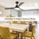 44-Inch Ceiling Fan With LED Light And Remote Control, 6-Speed Modes, 2 Rotating Modes, Timer