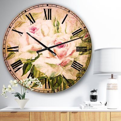 Three Pink Roses - Traditional wall clock