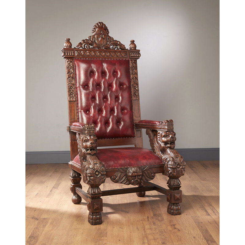 Fahy Tufted Armchair, Dark Red