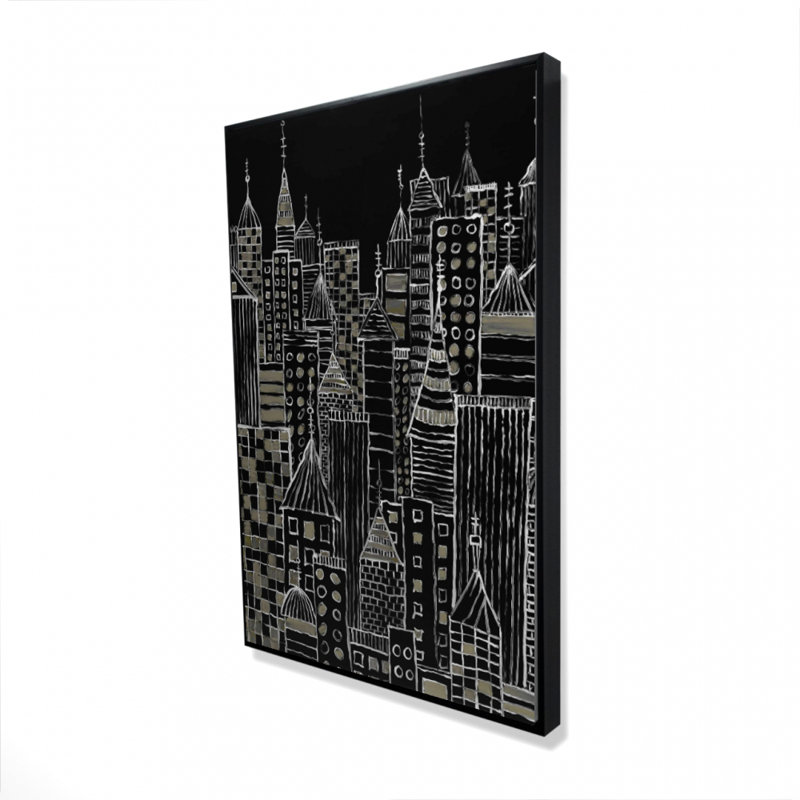 Illustration de tours de ville sur toile