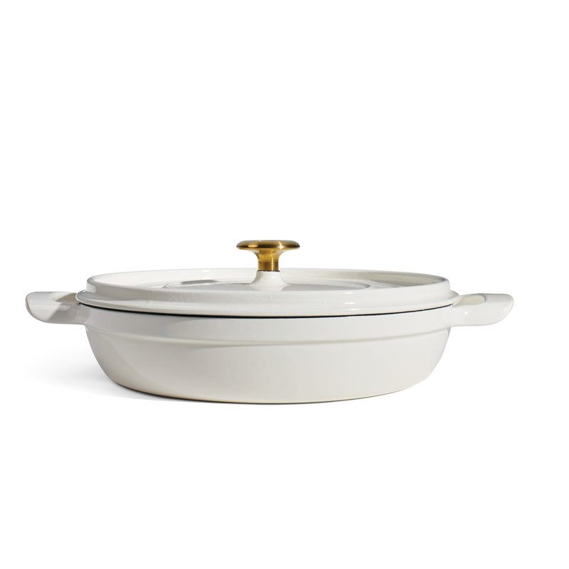 Tramontina Enamelled Cast Iron Saute Helper Handles 30 cm, White