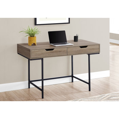 Table d'ordinateur debout Taupe avec rangement pour la maison, l 48 po, rangement supplémentaire pour poste de travail de conception moderne, taupe, métal noir, incontournable pour le bureau personnel