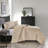 Pointehaven Taupe Velvet Oversized Channel Quilt Set, Full/Queen-117339461-117339463