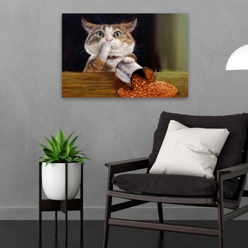 Spill The Beans - Animaux, chats, humour, art, H 16 po x l 24 po