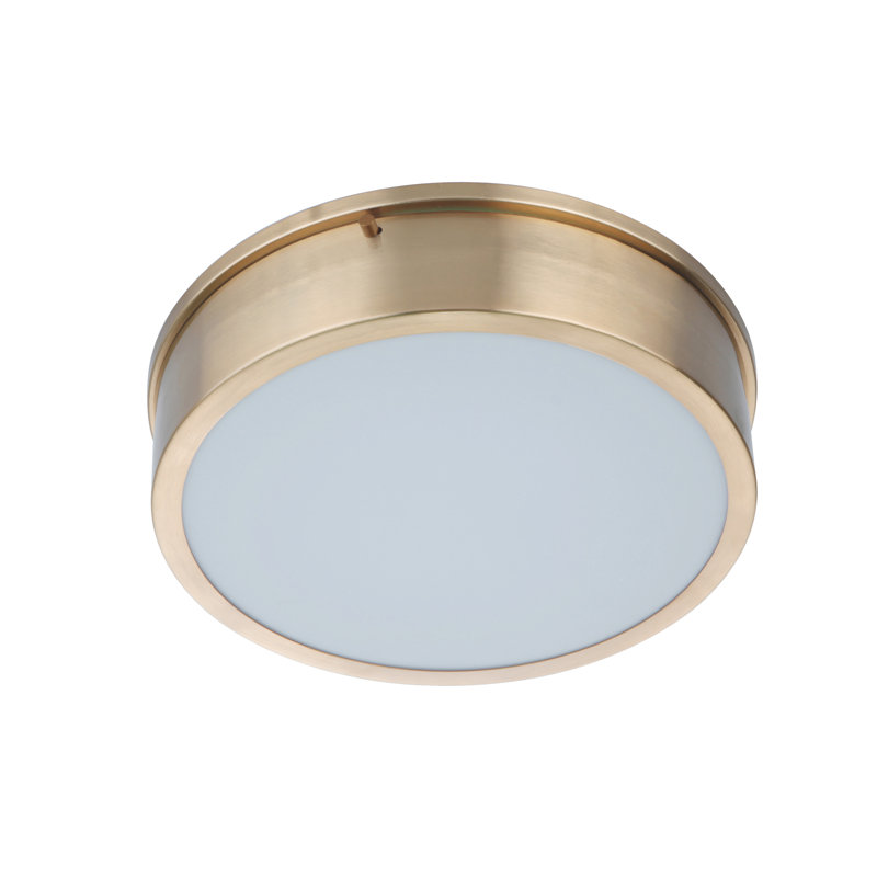 Fenn Acrylic LED Flush Mount, Brass, 3" H x 13" W x 13" D