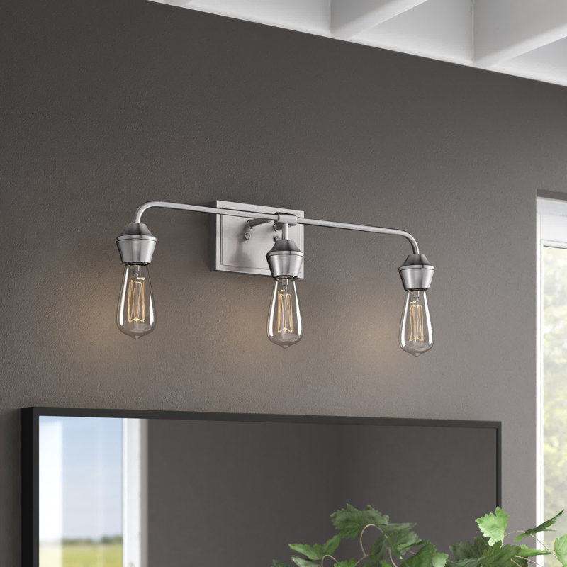 Éclairage pour meuble-lavabo à intensité variable Alessandra, Noir mat, 3, Pas d'ombre