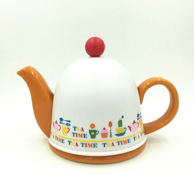 Latitude Run® Kaeston 27oz. No Pattern Teapot, Orange, 27