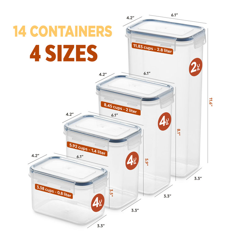 Utopia Kitchen Glass Food Storage Container Set - 6 pcs (3 container + 3  lids) - Square shape