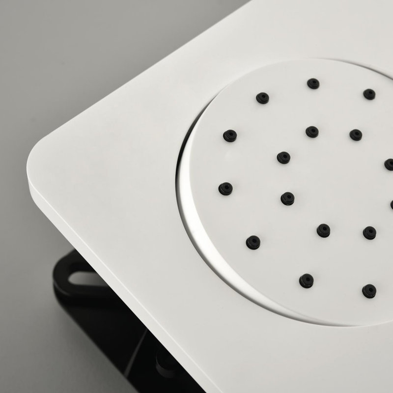 Wall Mounted Waterfall Shower System with Bodysprays, White