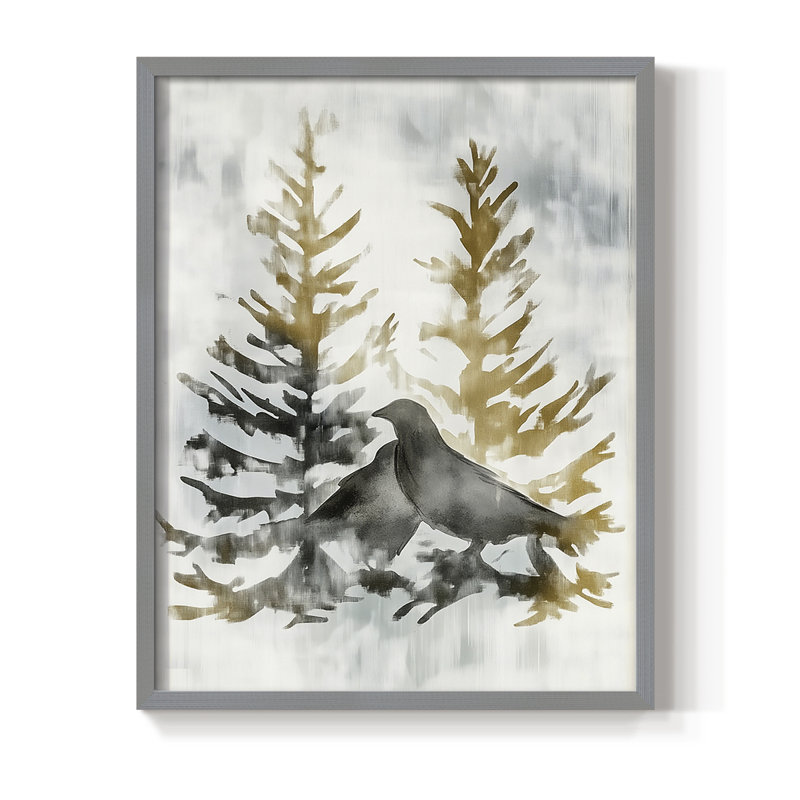 Reproduction encadrée - bois massif, Gris, H 30 po x l 24 po