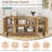 Wooden Freestanding Sideboard Buffet Cabinet with Fluted Doors, Adjustable Shelf Storage-1215032089