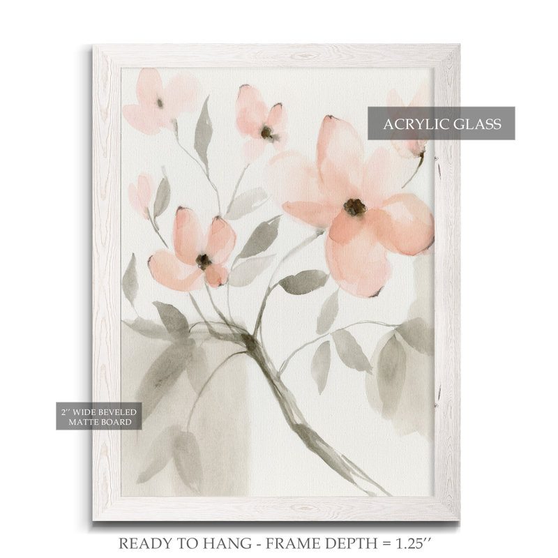 « dogwood rêve ii »-cadre photo, reproduction d’art, Toile blanche encadrée, H 44 po x l 32 po x P 1,25 po, Pas de tapis