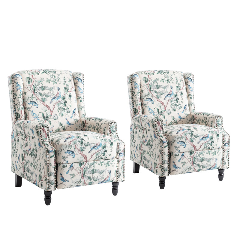 Manual Standard Push Back Recliner, Blue Bird