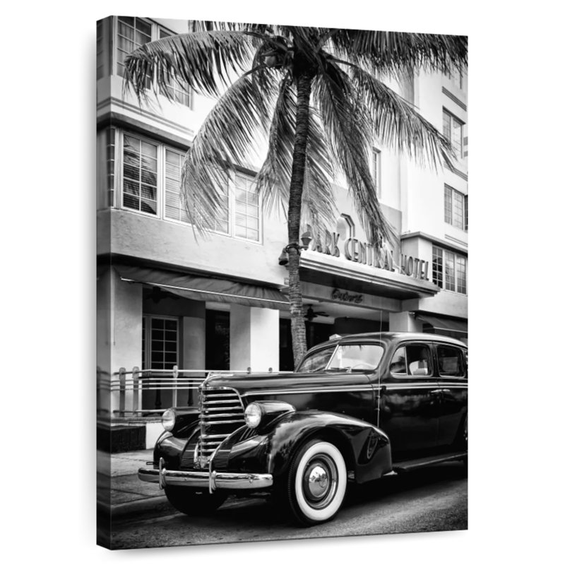 Mehar Black Florida - Voiture rétro Art déco, H 12 po x l 8 po