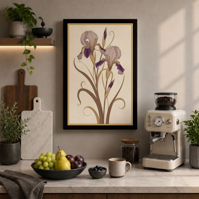 Iris Study Botanical - Wrapped Canvas