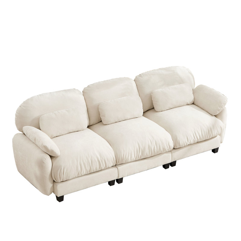 Canapé trois places à effet nuage, Chenille beige