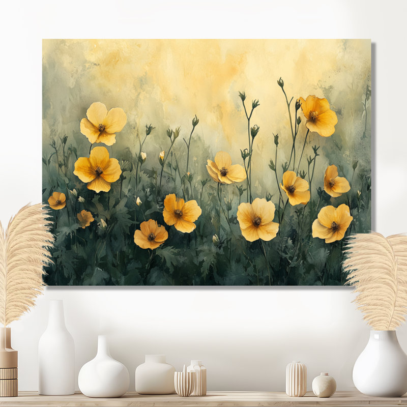 «Summer Violet Flowers In Fields - Violets», art mural en métal pour le salon, H 12 po x l 20 po
