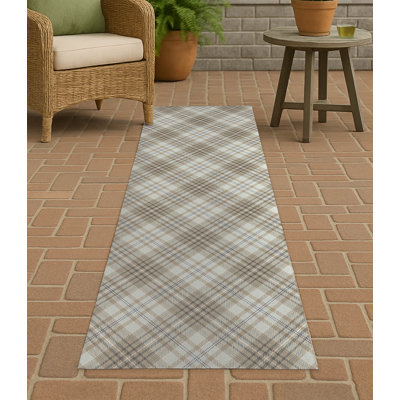 Chinny Tartan Non-Slip Outdoor Rug