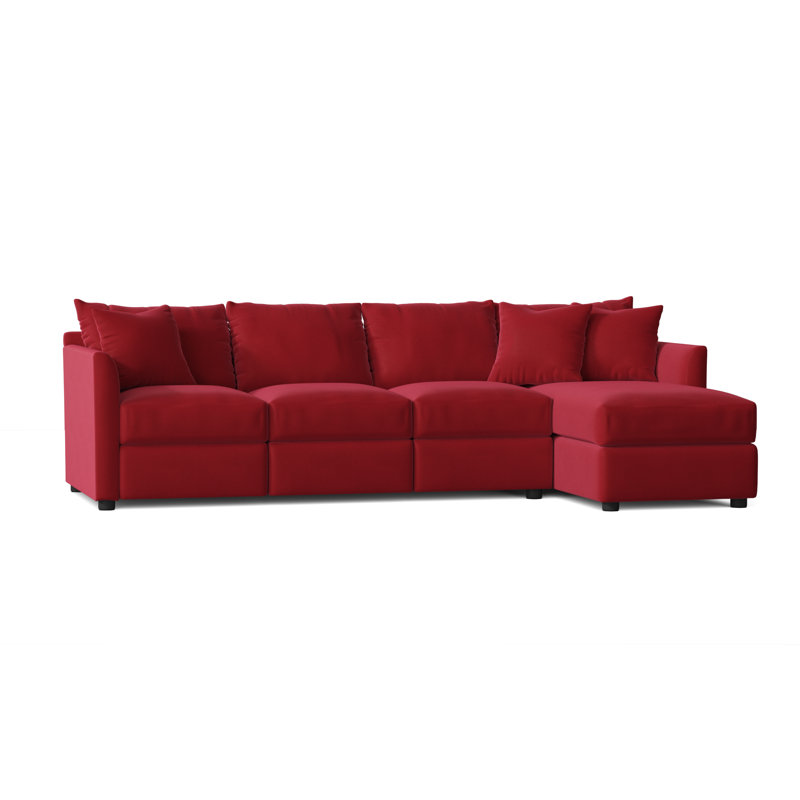 Cecelia Upholstered Sectional, Right Hand Facing, Bayou Flame Canvas