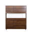 Grande armoire huche de cuisine l 63 po, armoire de rangement autoportante avec 4 portes, 4 tiroirs et tablette à micro-ondes