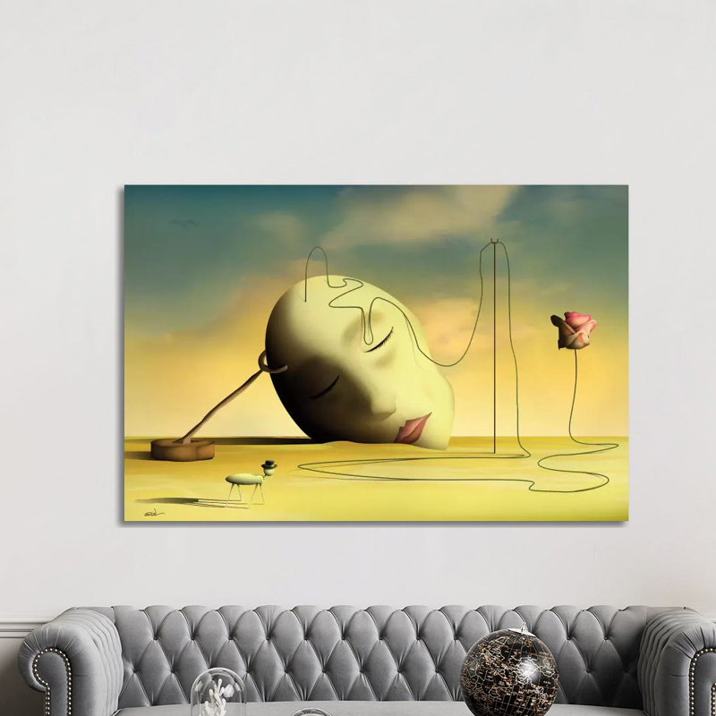 Cabeça Pensante II (Thinking Head II) by Marcel Caram - Print on Canvas, White Framed, 152.5 cm H x 101.5 cm W