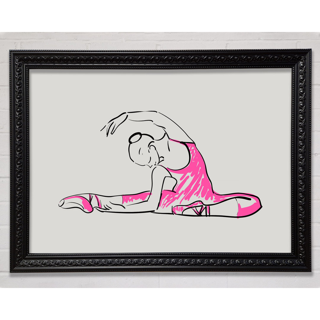 Gerahmtes Wandbild Grey Pink Ballerina 2