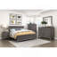 Mobilier de chambre à coucher moderne au design épuré, magnifique lit pour grand lit gris brunâtre et finition argent antique