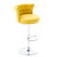 Tabouret de bar rotatif à hauteur ajustable en velours, 2 pieds-394087276
