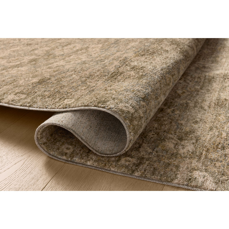 Junie Lagoon and Natural Rectangular Synthetic Area Rug