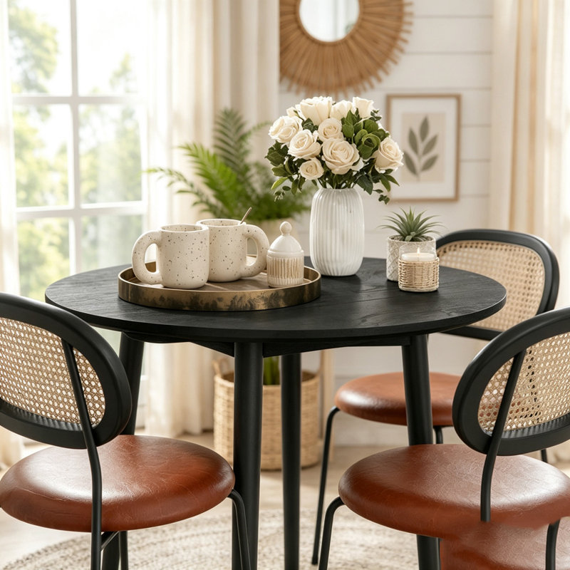 35" Drop Leaf Folding Dining Table with Pine Legs for Small Spaces