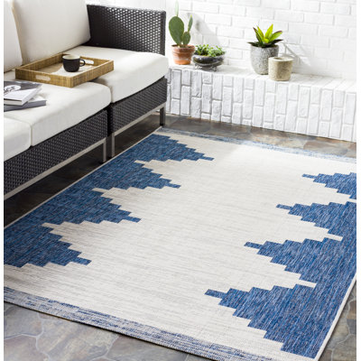Kailyn Mortimer Southwestern Blue Indoor/Outdoor Area Rug