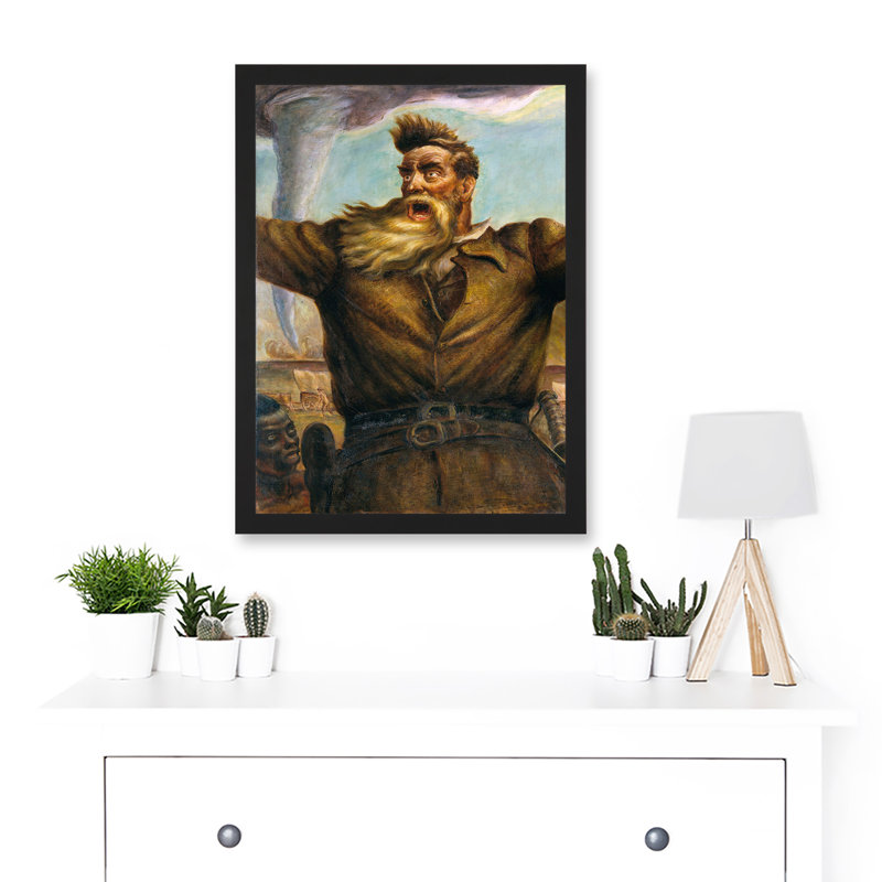 Curry Mural Abolitionist John Brown American - Single Picture Frame Painting, 45cm H x 33cm W x 2cm D