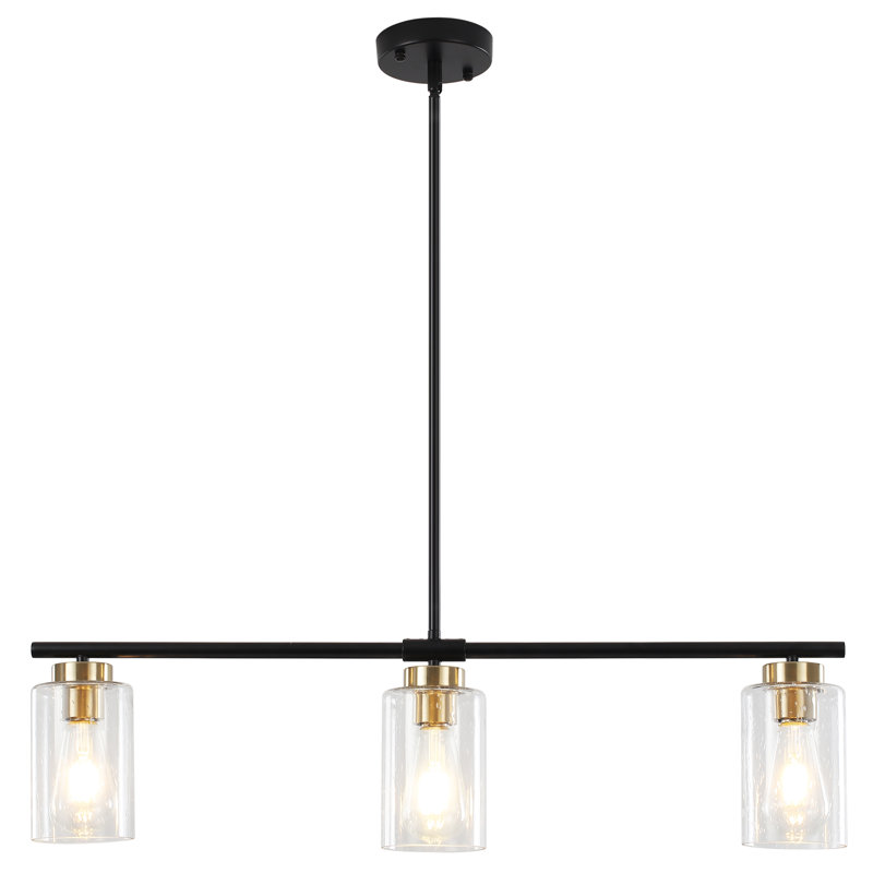 Kimbell 3 - Light Kitchen Island Pendant, Black/Gold