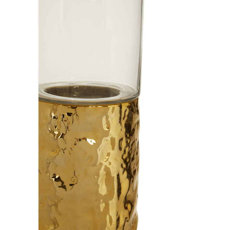 Glass Tabletop Candlestick, 62cm H x 15cm W x 15cm D