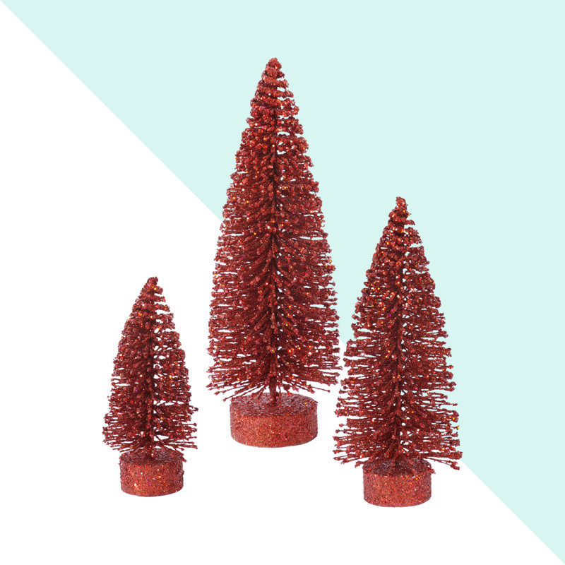 Arbre de Noël artificiel à paillettes, Rouge