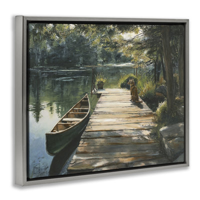 Cadre flottant Lake Life Dog on Dock, design par Sara Culpepper