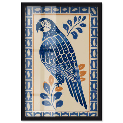 «Azulejo I Shadowbox Print Coastal» par Art Remedy, cadre noir, 31 x 46