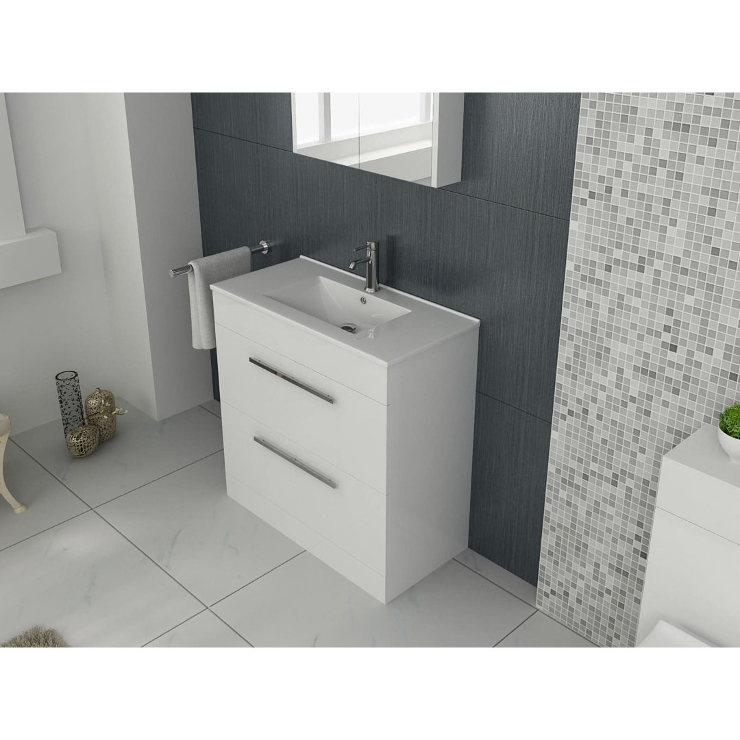 VeeBath Desire Venus 500 White FS Unit and Slim-Edge Basin