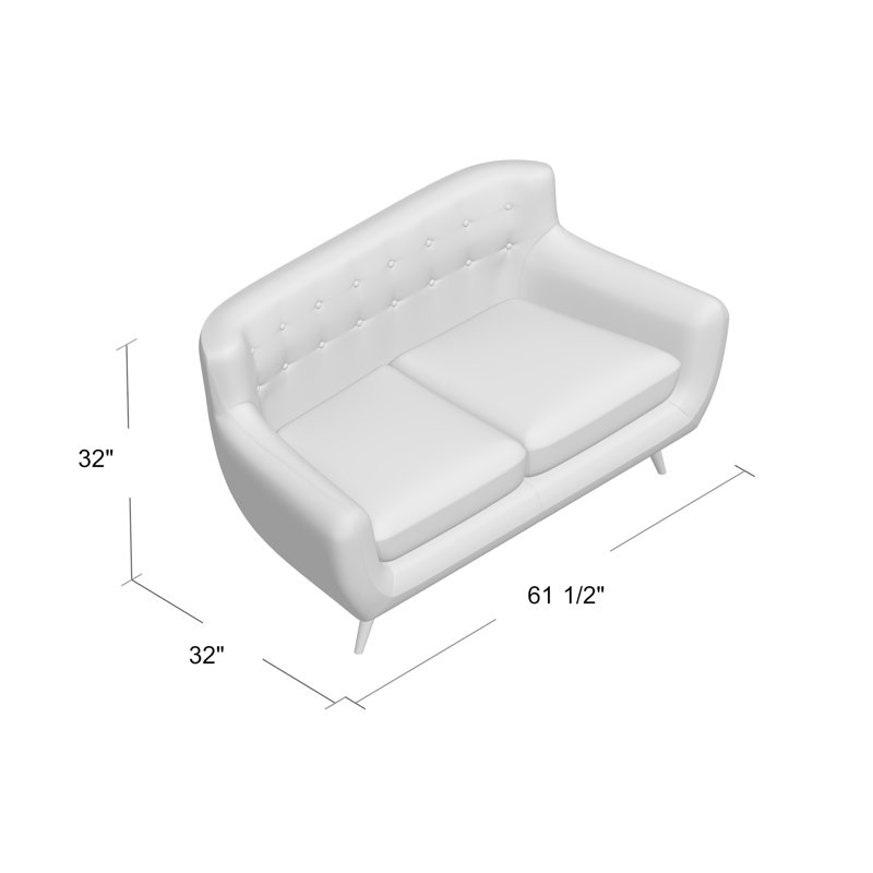 Causeuse rembourrée Carson Carrington Nordborg de Modway, Velours gris clair, 32,5 po H x 61,5 po L x 32,5 po P
