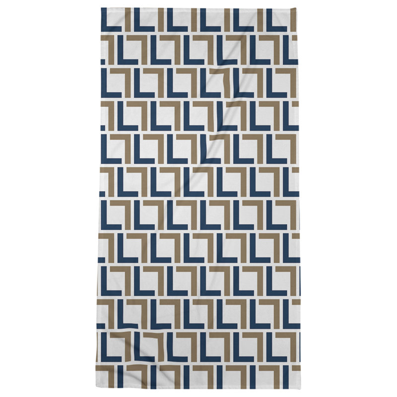 Beach Towel, White/Millennium Blue/New Century Gold
