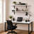 Sorbus 47.3 in Wood Wall Shelves with Black Metal Brackets, 2-Piece Set, White-135030850