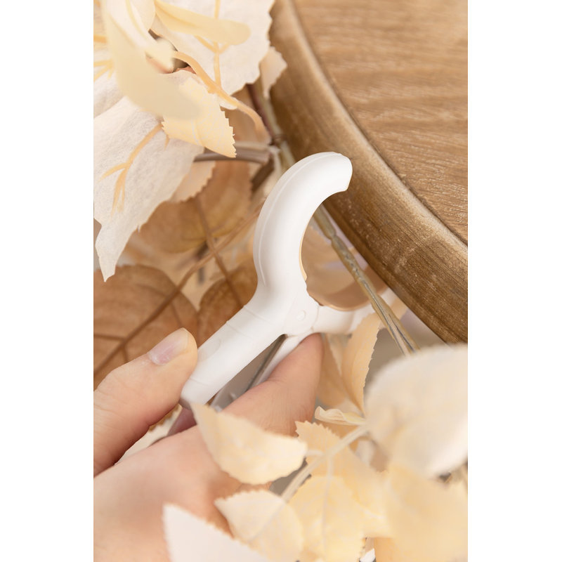 Guirlandes florales Ling's Moment Sweetheart pour table, coloris beige fauve et beige sable, Blanc et beige