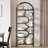 Bookshelf 6 Tier Arched Bookcase 81.7In Tall Display Racks Geometric Open Storage Shelf-106885644