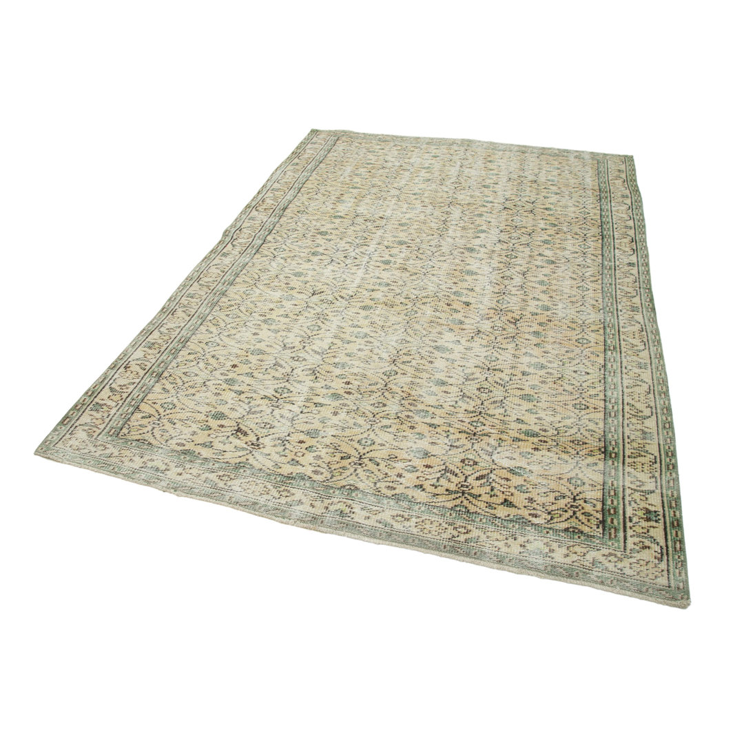 Vintage Beige Vintage Wool Handmade Area Rug