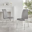 Ensemble de salle à manger extensible haute brillance Everson avec 6 chaises de salle à manger rembourrées en similicuir-170745056